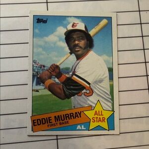 Topps Baseball Card with Orange and Blue Accents